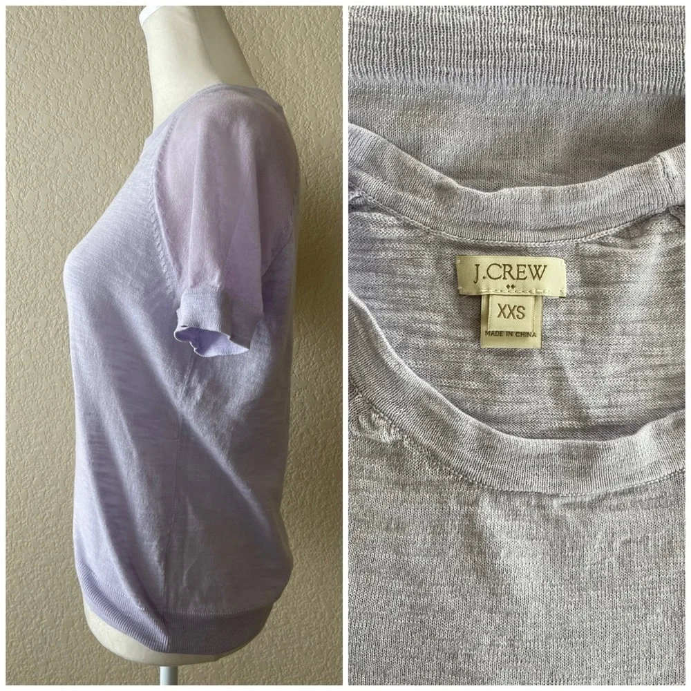 J Crew lilac mesh short sleeve sweater - XXS